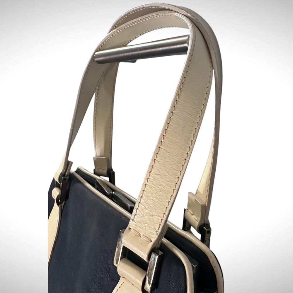 Vintage Fendi Mini Boston Top Handle Bag Navy Blue Satchel Luxury‎ Travel Preppy - Picture 2 of 16